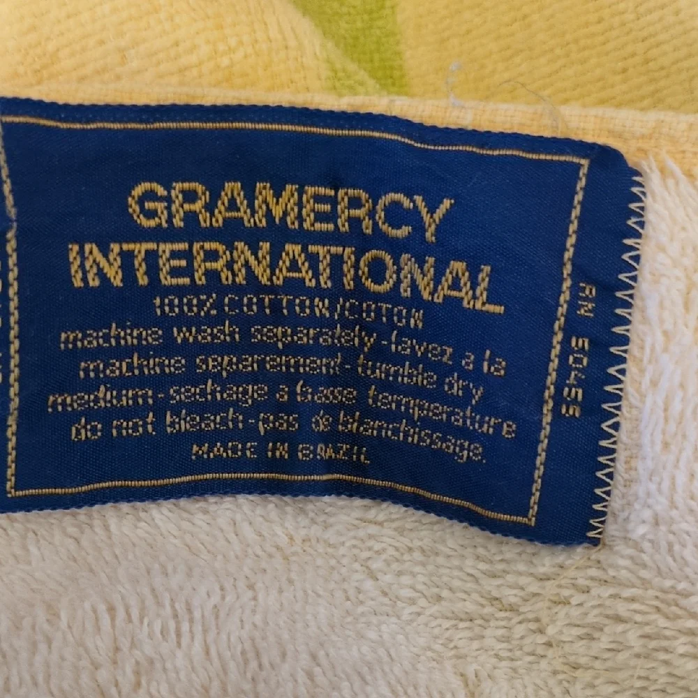 Vintage Gramercy International Beach Towel - Yellow Rainbow Flip Flop Shoes